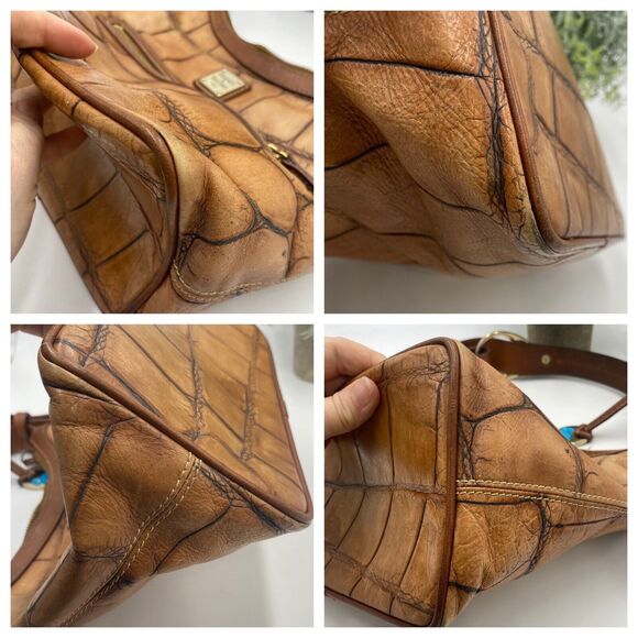 Dooney & Bourke Authenticated Cognac Croc Embossed Hobo Bayou vintage Handbag - Picture 10 of 11